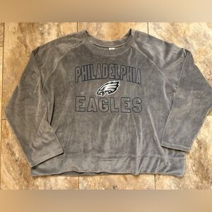 NWOT NFL Philadelphia Eagles Womens VELOUR Pajama Top Crewneck Size XXL